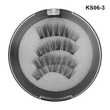 Imagem de Reutilizável moda cílios postiços magnéticos livres de cola, luz olho cheio volume visual natural suave 3D extensão de cílios postiços feitos à mão para festa, compras, reunião ou uso diário (4#)
