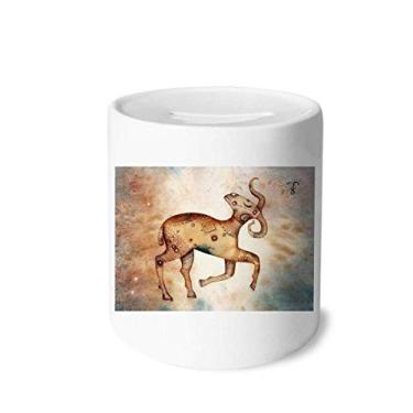 Imagem de DIYthinker Março, abril, Constelação de Áries Zodíaco, caixa para dinheiro, porta-moedas de cerâmica, presente de cofrinho