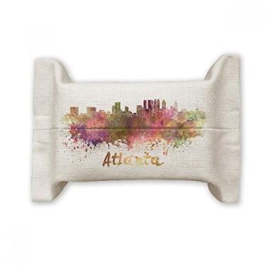 Imagem de Atlanta America City Suporte de capa de papel para lenços faciais, bolsa de linho de algodão