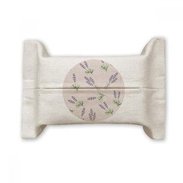 Imagem de Bolsa de linho de algodão com flor e laço de lavanda azul