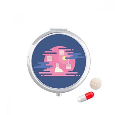 Imagem de Caixa de comprimidos colorida abstrata com estampa de lanterna de nuvem para armazenamento de remédios