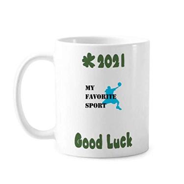 Imagem de Like Sports Fitness Balanced Volleyball Good Luck 2021 Caneca Cerâmica Café Porcelana Copo Mesa