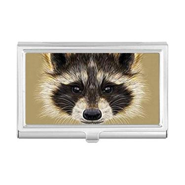 Imagem de Little Mischievous Brown Raccoon Animal Porta-cartão de visita Carteira de bolso