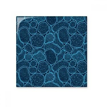 Imagem de Azulejo de cerâmica com ilustração de células de microscópio azul brilhante decalque decorativo de tijolos vitrificados