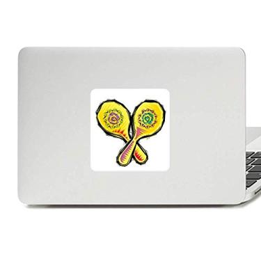 Imagem de Adesivo amarelo Raquete México Elemento Cultura Ilustração Vinil Paster Laptop Adesivo Decoração PC