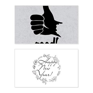 Imagem de Contorno do polegar Gesto Personalizado Ano Novo Festival Cartão Bless Mensagem Presente