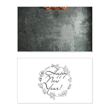 Imagem de Cinza Cimento Mogno Ornamento Padrão Ano Novo Festival Cartão Bless Mensagem Presente