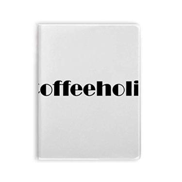 Imagem de Palavra estilosa Coffeeholic Art Déco, presente, moderna, caderno, capa de chiclete, diário de capa macia