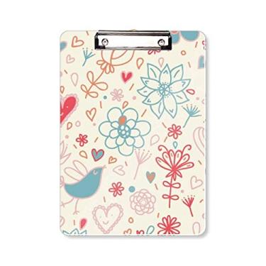 Imagem de Prancheta de pintura de plantas com flores de pássaro, pasta, bloco de escrita A4