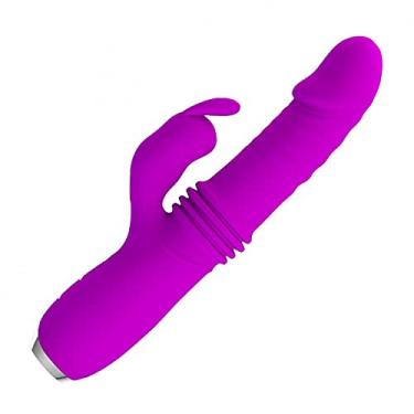 Imagem de Vibrador Jack Rabbit Silicone Recarregável com 12 níveis de vibrações no estimulador de clitóris e 3 níveis de vai e vem - PG080-3991