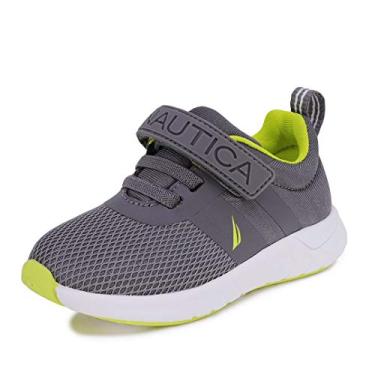 Imagem de Nautica Kids Boys Fashion Sneaker Athletic Running Shoe with Stap for Toddler and Little Kids-Towhee 2 Saga-Storm Grey Lime-6