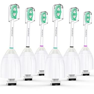 Imagem de BrightDeal Cabeças de escova de dentes para escova de dentes Philips Sonicare Essence Elite Advance Xtreme CleanCare E-Series elétrica de substituição HX7022/66 HX7023 HX7001 com tampa, pacote com 6