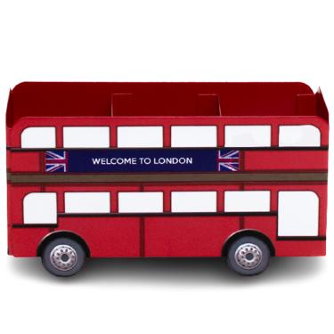 Imagem de Porta Lápis caneta triplo Ônibus Londres Vermelho Geguton