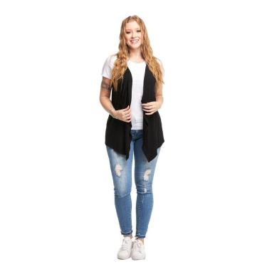 Imagem de Colete de Bico Blusa Cardigan Feminino Plus Size Terceira Peça Viscolycra Ca5plus