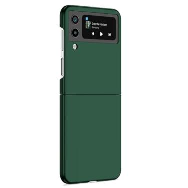 Imagem de Para samsung z flip 5 4 3 2 caso untra fino anti-impressão digital à prova de choque capa dura para telefones z flip, verde escuro, para galaxy z flip 2