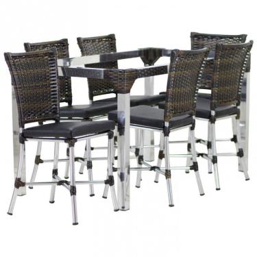 Imagem de Conjunto 6 Cadeiras Angra E Mesa De Jantar Haiti Em Alumínio