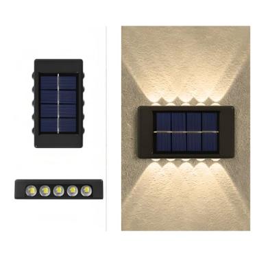 Imagem de 2x Arandela Solar Slim de Parede 2 Focos 10 Fachos de Led - Externa Branco Quente