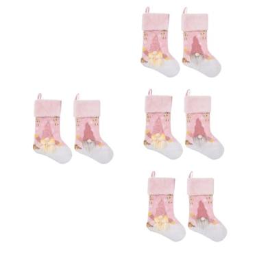 Imagem de PRETYZOOM 8 Peças Meia De Natal Iluminada Gnome Meias De Natal Decorações Para Árvores De Natal Sacos De Presente Para Lareira Meias Penduradas Enfeite Imitação De Linho