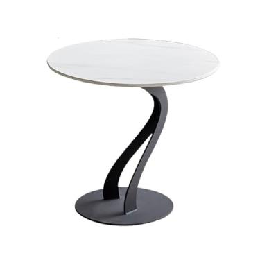 Imagem de Luz de mesa lateral canto de luxo, mesa lateral de sofá, mesa lateral de painel de rocha criativa, mesa redonda de varanda de lazer, mesa de café simples armário de cabeceira mesa de centro para sala de estar (cor: D, tamanho: 50cm
