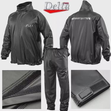 Imagem de Capa Roupa Chuva Vestimenta Vestuário Jaqueta Calça Delta Flex Pvc Moto Motoqueiro