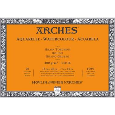 Imagem de ARCHES Aquarelle 300 g/m² Grão Rugoso Branco Natural com 20 Folhas