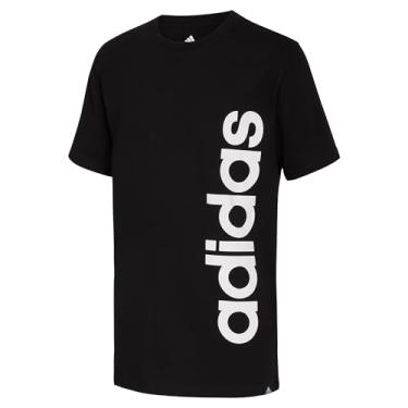 Imagem de adidas Camiseta masculina de manga curta com logotipo de jérsei de algodão, Núcleo preto, G
