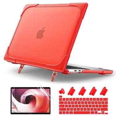 Imagem de Batianda Capa para MacBook Pro de 13 polegadas A2338 M2 M1 A2289 A2251 (versão 2022 2020), capa rígida de proteção total resistente com película de teclado dobrável suporte para novo