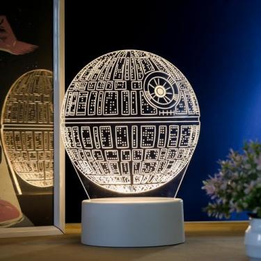 Imagem de PopLumos - Luminária led 3d, abajur de mesa,star wars, estrela da morte