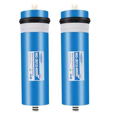 Imagem de YKMGON 2 unidades 600 GPD elemento de membrana RO de osmose reversa universal, filtro de água de substituição de 7,6 cm x 30,5 cm, para sistema de purificador de água RO bebendo embaixo da pia