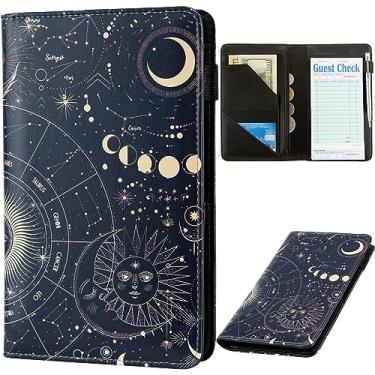 Imagem de Livro de servidor para garçonete com bolso com zíper, avental de garçonete, livros de cheque para servidores de garçonete, bloco de notas para restaurantes (signos do zodíaco)