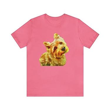 Imagem de Norwich Terrier - Camiseta de manga curta unissex Jersey, Charity Pink, XG