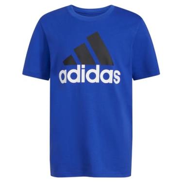 Imagem de adidas Camiseta estampada de algodão de manga curta para meninos, Azul royal, M