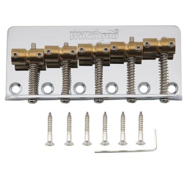 Imagem de Wilkinson WBBC5 18mm Ponte Baixo 5 Cordas Carrinhos Latão para Precision Jazz Bass, Cromada