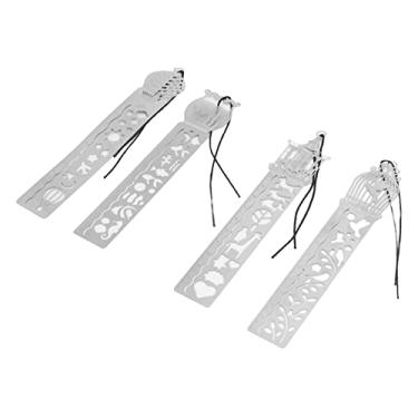 Imagem de Marcador de Livro Tipo de Desenho Animado Régua de Diário Marcadores de Metal Conjunto de Régua Simples de Usar para Cartões de Presente DIY 4 Conjuntos de Marcadores de Estêncil