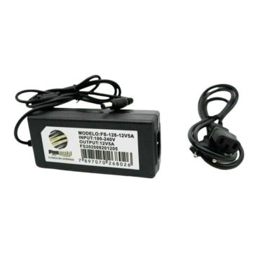 Imagem de Fonte Cabeada Com Bivolt Automático 12V 5A Com Proteção Conta Surtos E Interferências FS-128 Fasgold