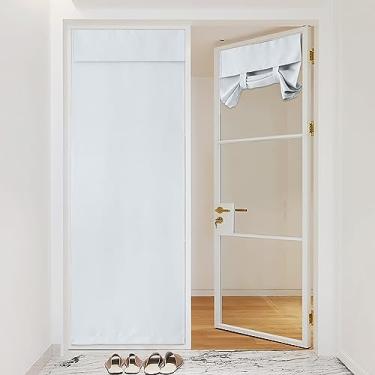 Imagem de NICETOWN Persiana francesa, cortinas de janela para escurecimento de ambiente para vidro térmico Tricia persiana de porta para pátio garagem de entrada, L 106 x C 203 cm, branco acinzentado, 1 painel