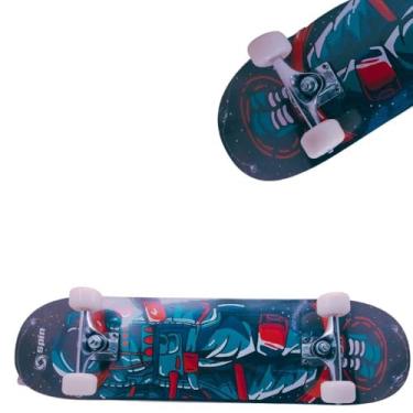 Imagem de Skate Montado Semi Profissional Skatetboard Spin ABEC 9 Spaceman