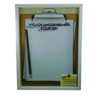 Imagem de Quadros Recados Lousa Em Vidro E Madeira Decorativo 30X40Cm