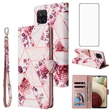 Imagem de Asuwish Capa carteira compatível com Samsung Galaxy A22 4G de 6,4 polegadas e protetor de tela de vidro temperado de couro com suporte de cartão para celular Gaxaly M32 M22 F22 Galaxies A 22 22A G4