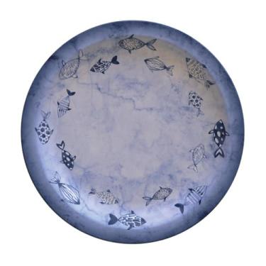 Imagem de Prato Raso Tramontina Peixes em Porcelana Decorada 28 cm