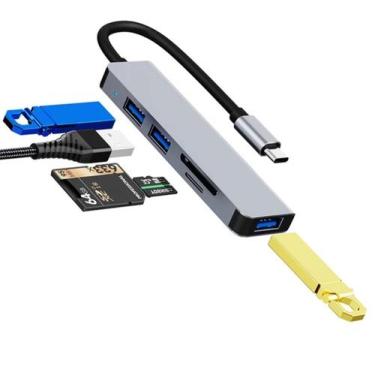 Imagem de Hub Otg Adaptador 5 em 1 PARA  Samsung galaxy tab S6 - Samsung galaxy 