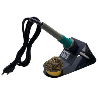 Imagem de Kit Suporte Para Ferro De Soldar Com Esponja Metalica + Ferro De Solda