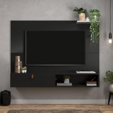 Imagem de Painel para Tv Ate 50 Polegadas 1 Porta Alca Sintética California Preto