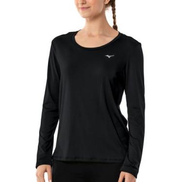 Imagem de Camiseta Manga Longa de Treino Feminina Mizuno Pro UV, Preto, M