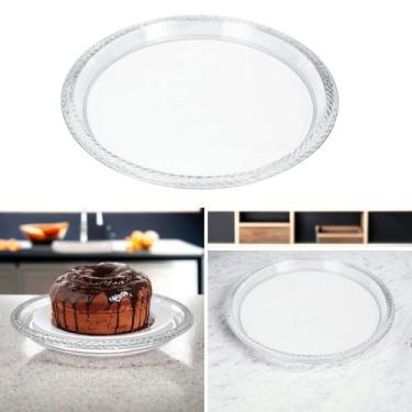 Imagem de Bandeja Redonda Decorada Trança Para Servir Alimentos 27cm - Keita