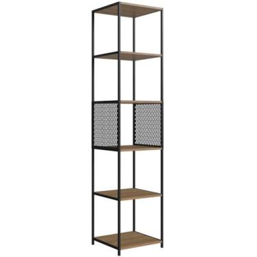 Imagem de Estante 180 Cm Estilo Industrial Com Tela P1023 Preto Mell PP - Placa 