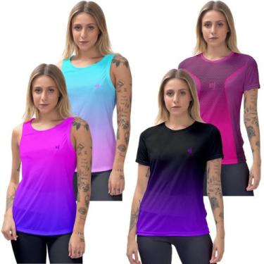 Imagem de Kit 2 Regata fitness Academia Feminina 2 Camiseta dry ciclismo Muscula