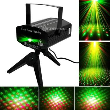 Imagem de Laser Projetor Holográfico Preto Led Pisca Estrelinhas - Luatek Dp