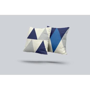 Imagem de Kit 2 Almofadas Com Enchimento Abstrato Tons Azul - Core Decore