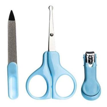 Imagem de Kit Higiene Cuidados Bebê Tesoura E Cortador E Lixa De Unhas - anjo da